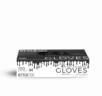 Styletek Deluxe Touch Coloring Gloves Medium- Black 100pk