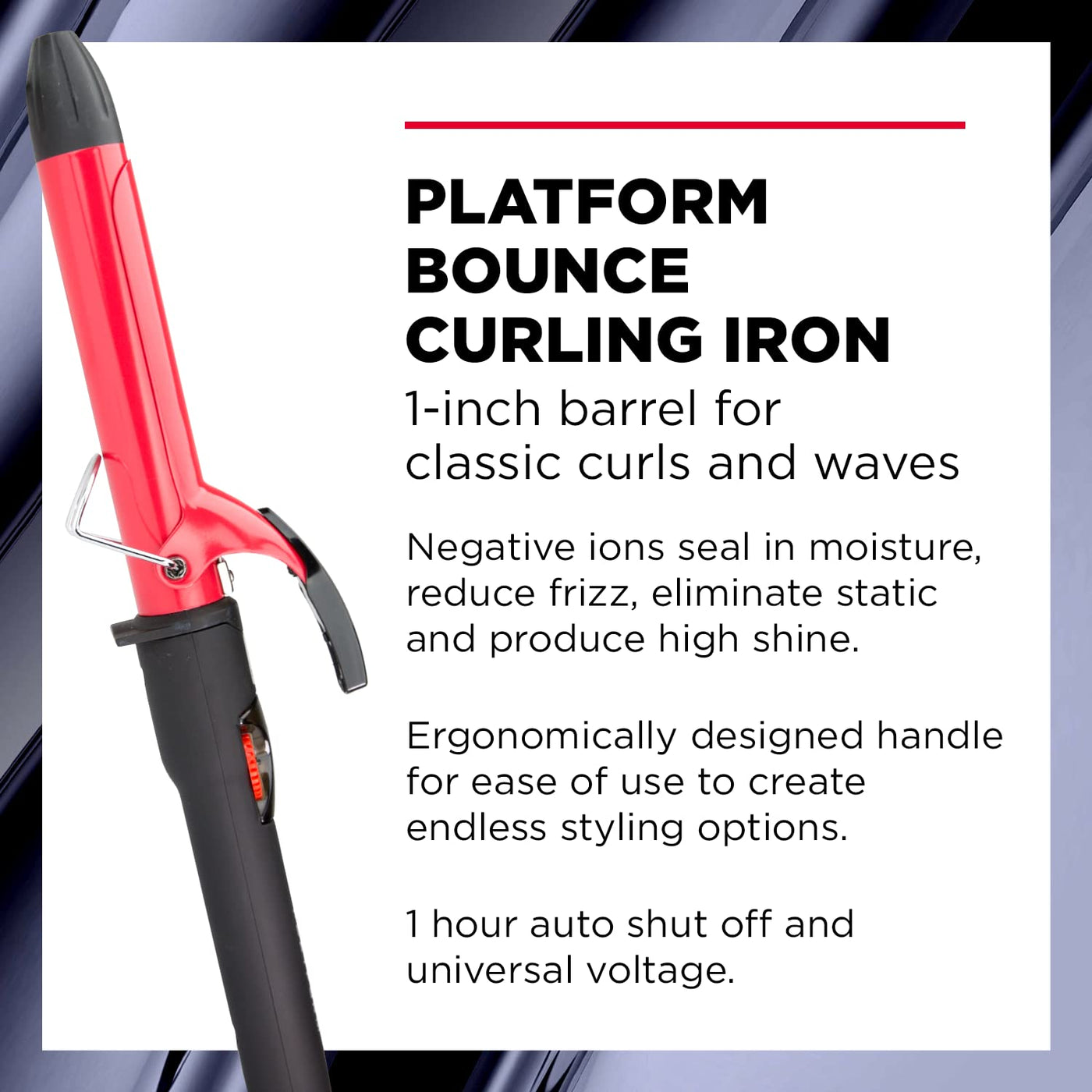 FHI Heat Platform Tourmaline Ceramic Professional Curling Iron 1''